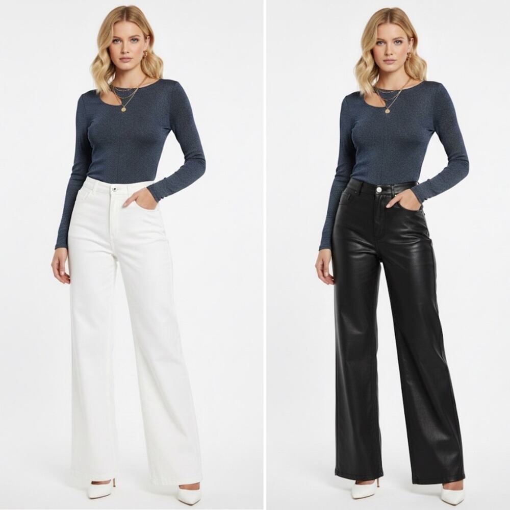 Ona by Yoon Chung Blue Cut Out Top